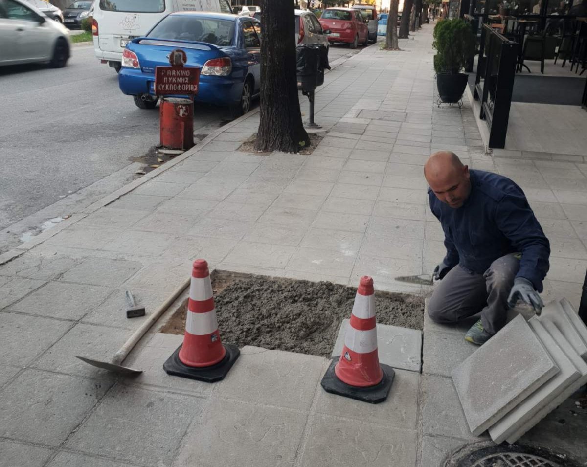 Αποκατάσταση Πλακών Πεζοδρομίων Από Βλάβες Ύδρευσης